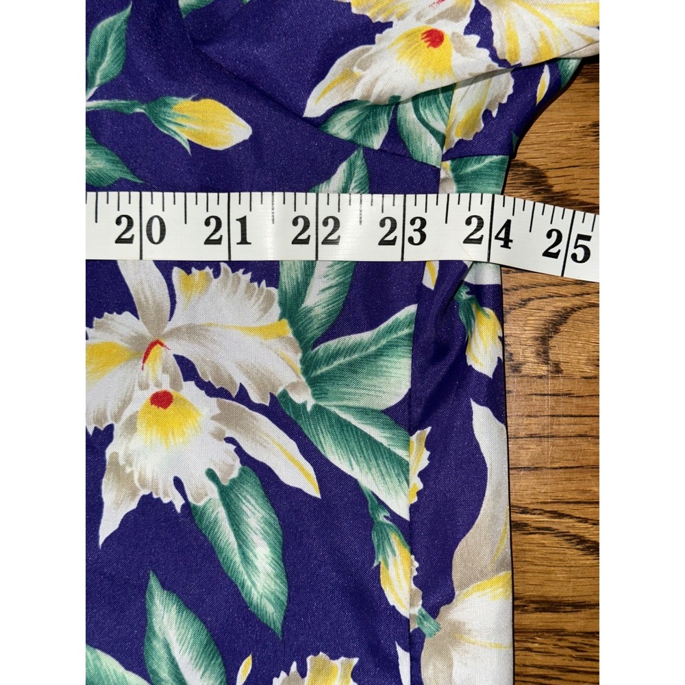 RJC Ltd Hawaiian Shirt Mens Large Purple Floral Orchid Aloha Button Down USA - Picture 4 of 5